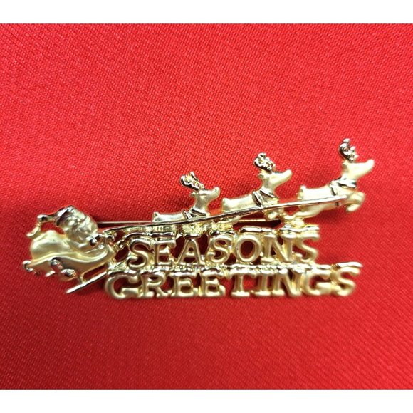 Seasons Greetings Pin/ Brooch - Picture 3 of 8